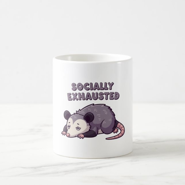 Caneca De Café Retro Possum Alone Time White Mug (Centro)