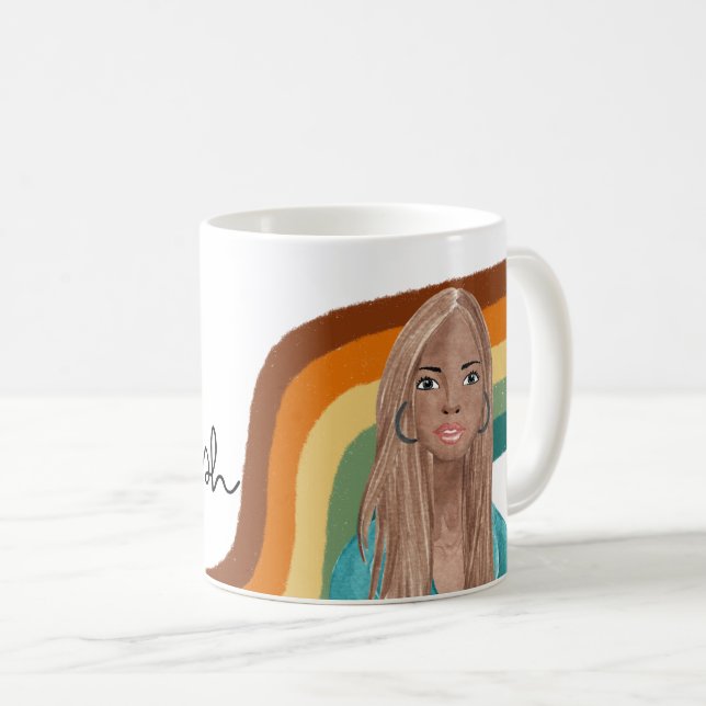 Caneca De Café Retro Preto e Livro (Frente Esquerda)