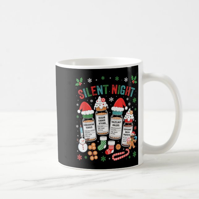 Caneca De Café Retro Profol Silent Night Icu Nurses Funny Merry C (Direita)