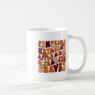 Caneca De Café Retro Pumpkins Hayrides Apple Cider E Falling Le