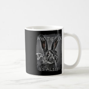 Caneca De Café Retro Quem F_ck É O Coelho Engraçado De Alice