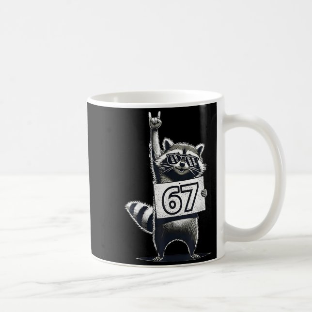Caneca De Café Retro Raccoon 67 Shirts Rock Music Men Kids Women  (Direita)