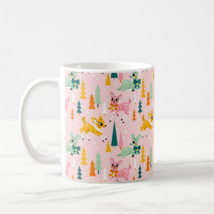 Caneca De Café Retro Reindeer Wonderland Holiday Patterno