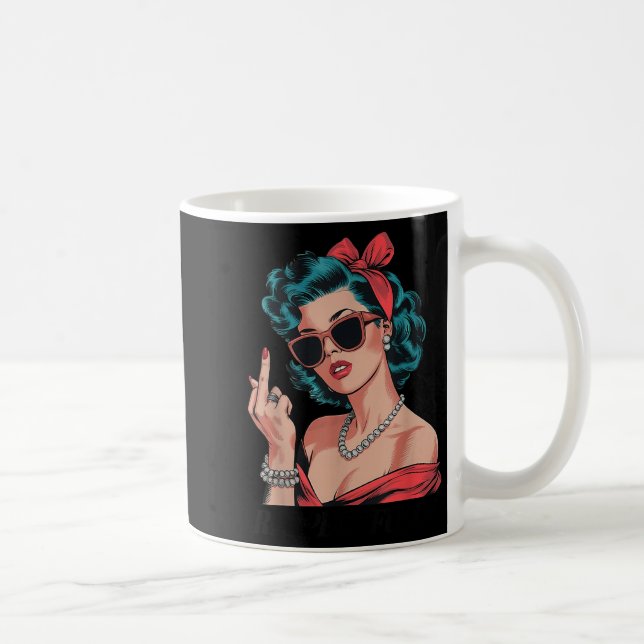 Caneca De Café Retro Respectfully Funny N Up Girl Sy Style  (Direita)
