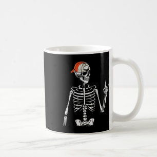 Caneca De Café Retro Rocker Skeleton Roda Na Boné Skater Hall