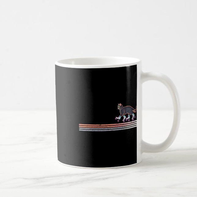 Caneca De Café Retro Roller Skling Cats Der Kamala Harris Para Pr (Direita)