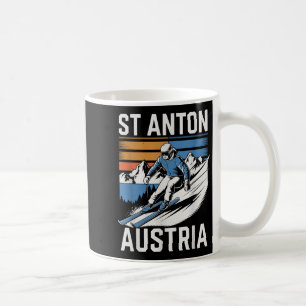 Caneca De Café Retro Rua Anton Austria Ski Resort, Mergulho Alpin