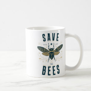 Caneca De Café Retro Salve As Abelhas Apiary Shirt Beekeeper Ear