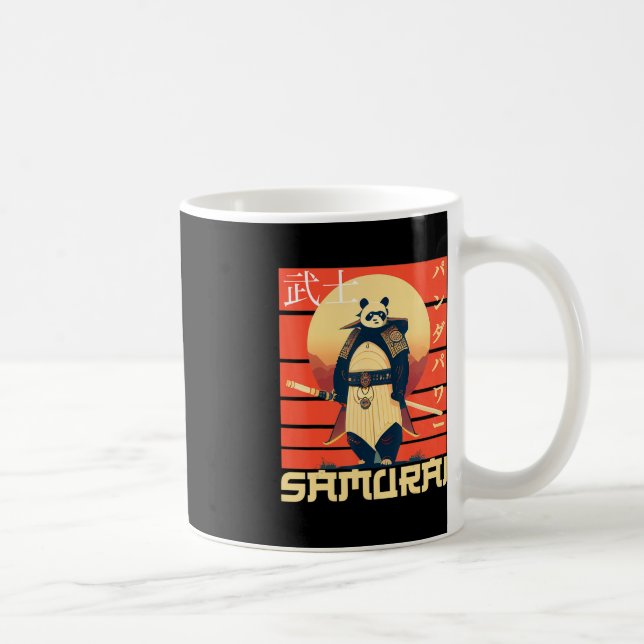 Caneca De Café Retro Samurai Panda (Direita)