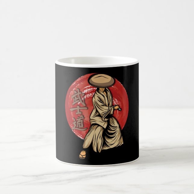 Caneca De Café Retro Samurai Warrior with Katana - Japanese (Centro)