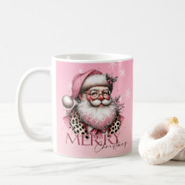 Caneca De Café Retro Santa Claus, cor-de-rosa, Vintage Feliz Nata