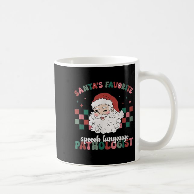Caneca De Café Retro Santa's Favorite Speech Language Christmas S (Direita)