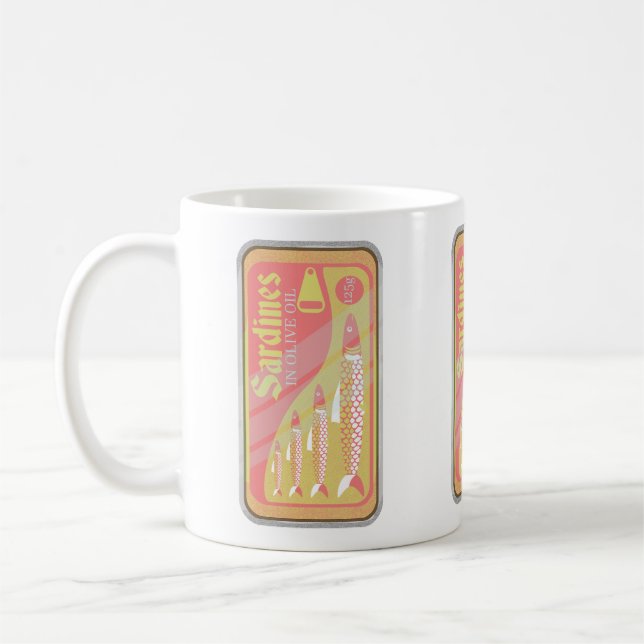 Caneca De Café Retro Sardinhas Poster (Esquerda)