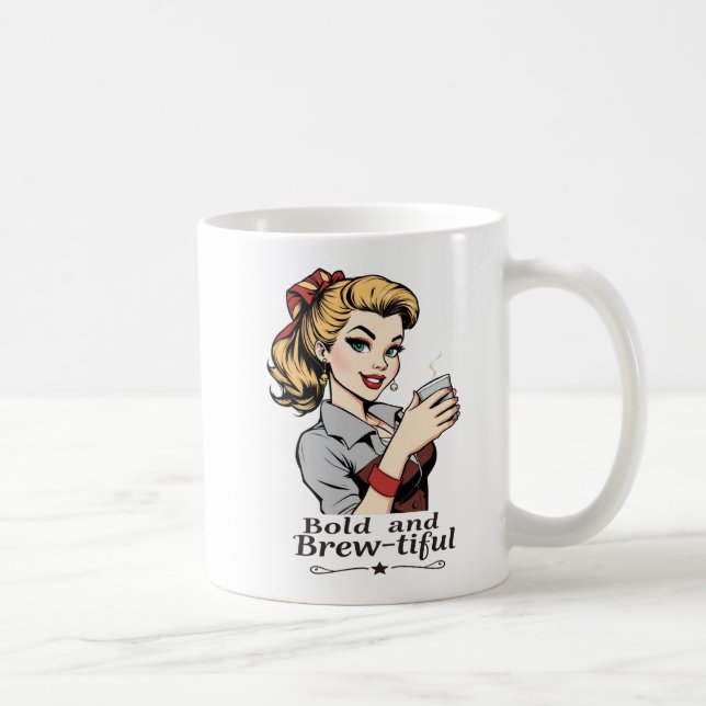 Caneca De Café Retro Sassy Bold e Brew Bonito (Direita)