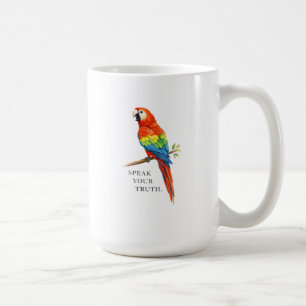 Caneca De Café Retro Scarlet Macaw Cottagecore Fale a Sua Verdade
