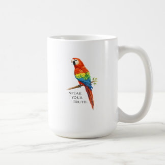 Caneca De Café Retro Scarlet Macaw Cottagecore Fale a Sua Verdade