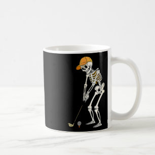 Caneca De Café Retro Skeleton Golf Halloween Golfer Player F