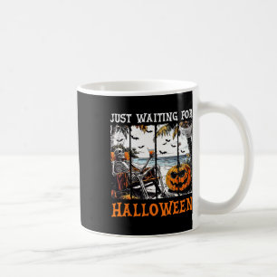 Caneca De Café Retro Skeleton Summer Beach Apenas Esperando Por H