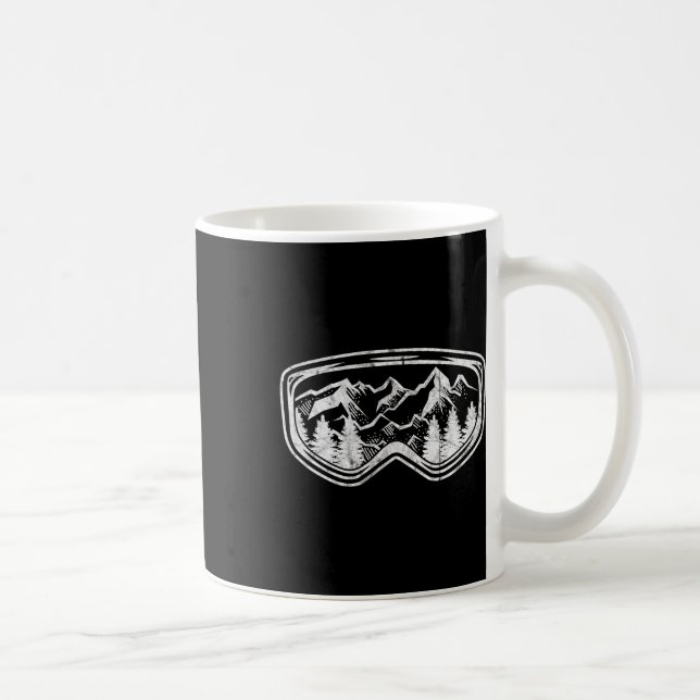 Caneca De Café Retro Ski Snowboard Goggles Gift Skit Snow Winte (Direita)