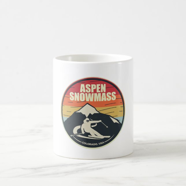 Caneca De Café Retro Skiing Aspen Snowmass Colorado EUA (Centro)