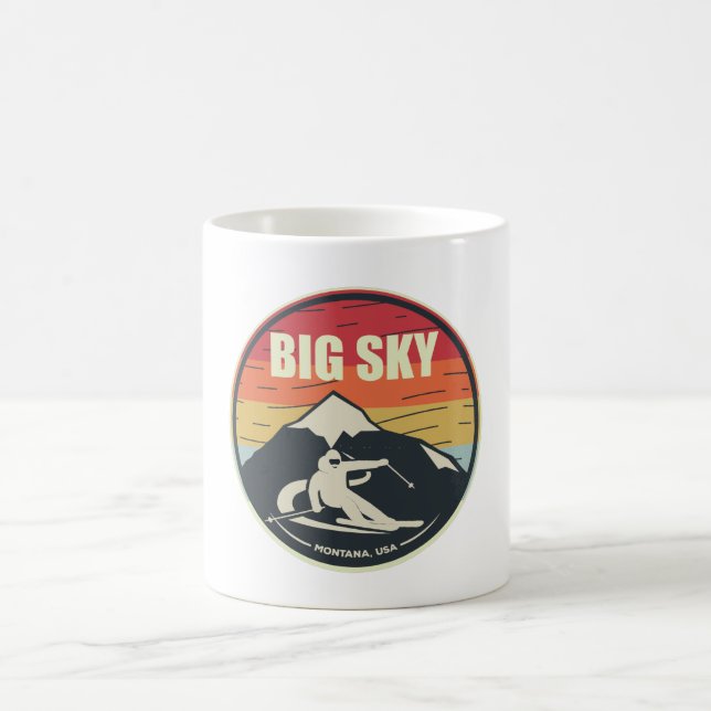 Caneca De Café Retro Skiing Big Sky Montana EUA (Centro)