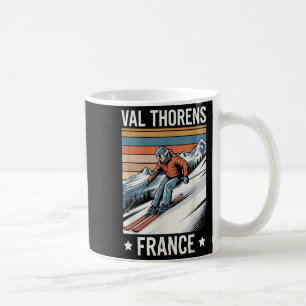 Caneca De Café Retro Skiing Val Thorens França, estância francesa