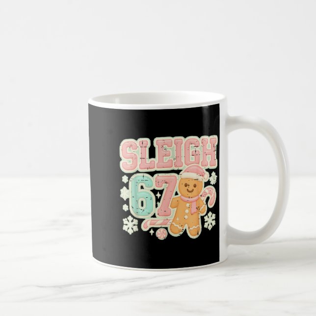 Caneca De Café Retro Sleigh 67 Gingerbread Christmas Six Seven Me (Direita)