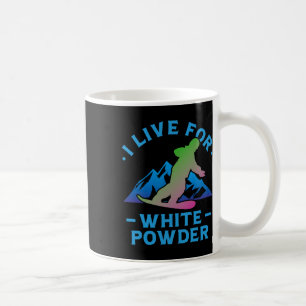 Caneca De Café Retro Snowboard dos anos 80 que vivo em Pó Branco