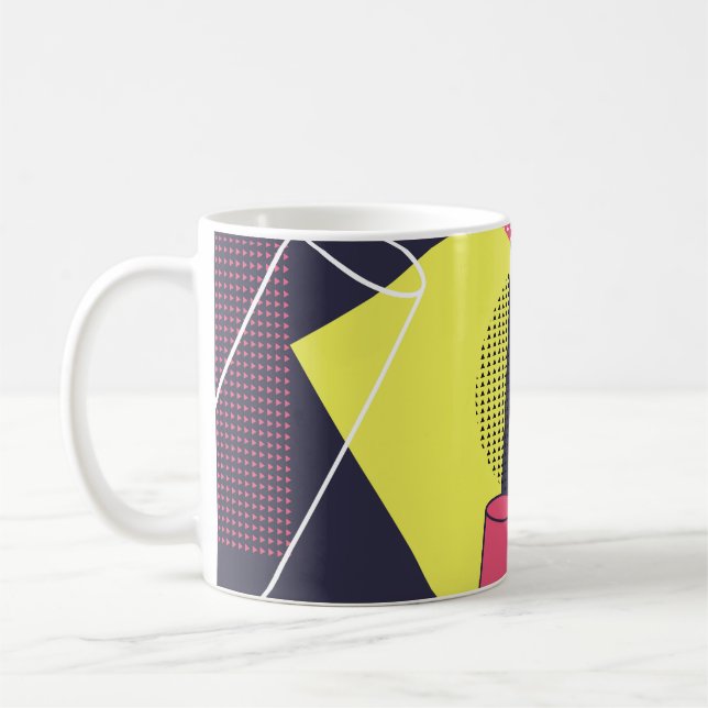 Caneca De Café Retro style texture, pattern design. art,abstract, (Esquerda)