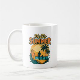 Caneca De Café Retro Summer Vibes - A vida é melhor na praia