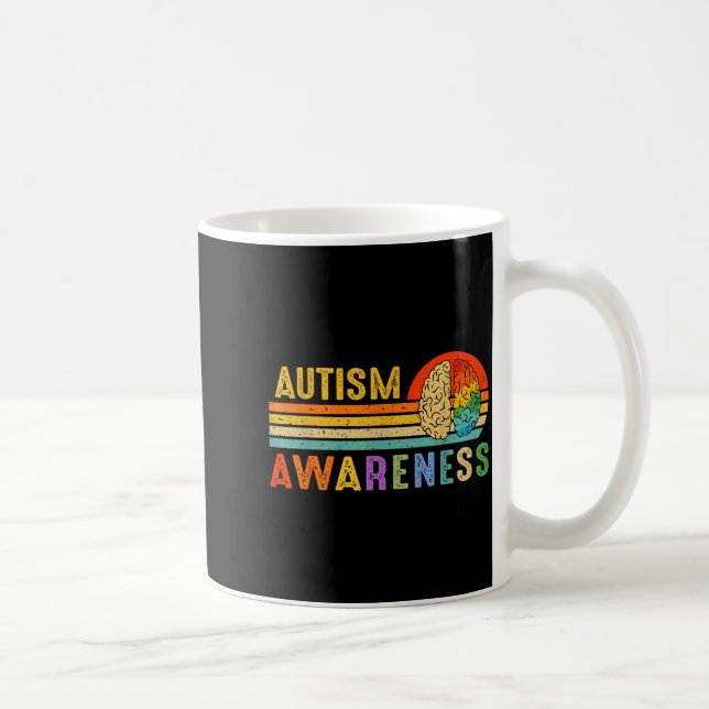 Caneca De Café Retro Sunset Autism Awareness Neurodiversity Spect (Direita)