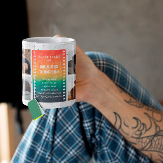 Caneca De Café Retro Sunset Photo Mr and Mrs 50th Anniversary