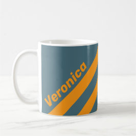 Caneca De Café Retro Sunshine Três Listras com Nome