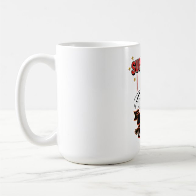 Caneca De Café Retro Super Mom Queen of Everything Art Tee (Esquerda)