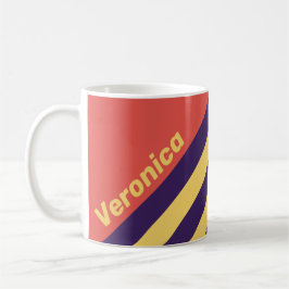 Caneca De Café Retro Surf Sunset Stripes with Name