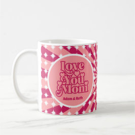 Caneca De Café Retro Te Ama Mãe Dia de as mães Personalizado De F