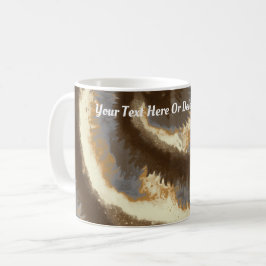 Caneca De Café Retro Tie Dye Peace Love Brown Cream Marble Swirl