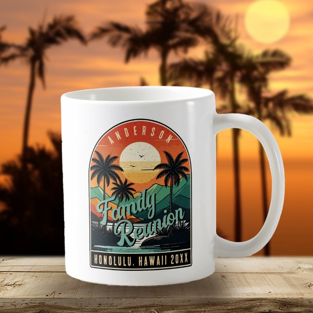 Caneca De Café Retro Tropical Family Reunion ID1135 (Criador carregado)