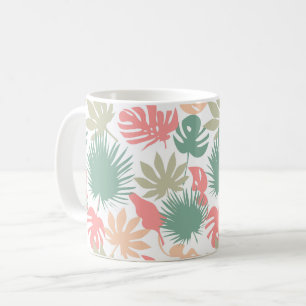 Caneca De Café Retro, tropical, folhas