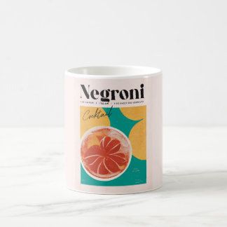 Caneca De Café Retro Tropical Rosa Negroni Cocktail