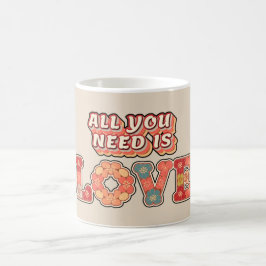 Caneca De Café Retro "Tudo Que Você Precisa É Amor"