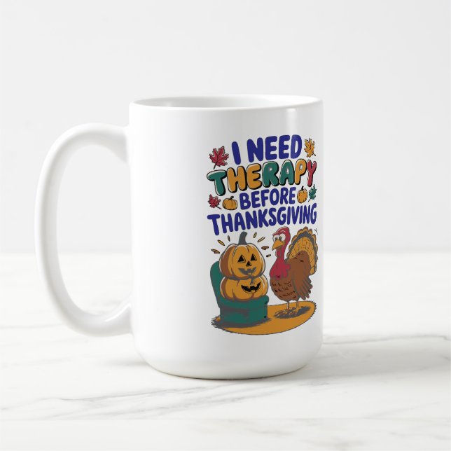 Caneca De Café Retro Turkey Therapy  (Esquerda)