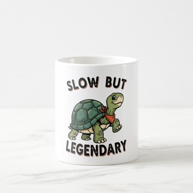 Caneca De Café Retro Turtle Slow Legend White Coffee Mug (Centro)