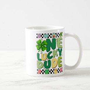 Caneca De Café Retro Um Cara Sortudo Dia de São Patrício Trevo So