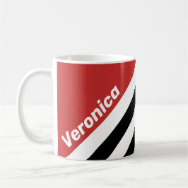 Caneca De Café Retro Urban Zebra Stripes with Name