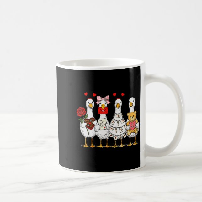 Caneca De Café Retro Valentine Goose Funny Nk Coquette Love Silly (Direita)