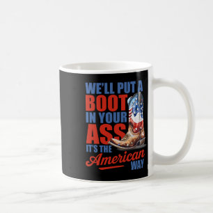 Caneca De Café Retro Vamos Calçar Uma Bota Caubói Ocidental Bande