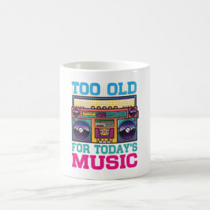 Caneca de café Retro Velho Demais Para a Música de