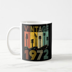 Caneca De Café Retro Vintage 1972 Guitarista 1972 Aniversário Gui