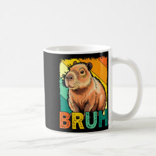 Caneca De Café Retro Vintage Capivara Bruh Meme Para Meninos Meni